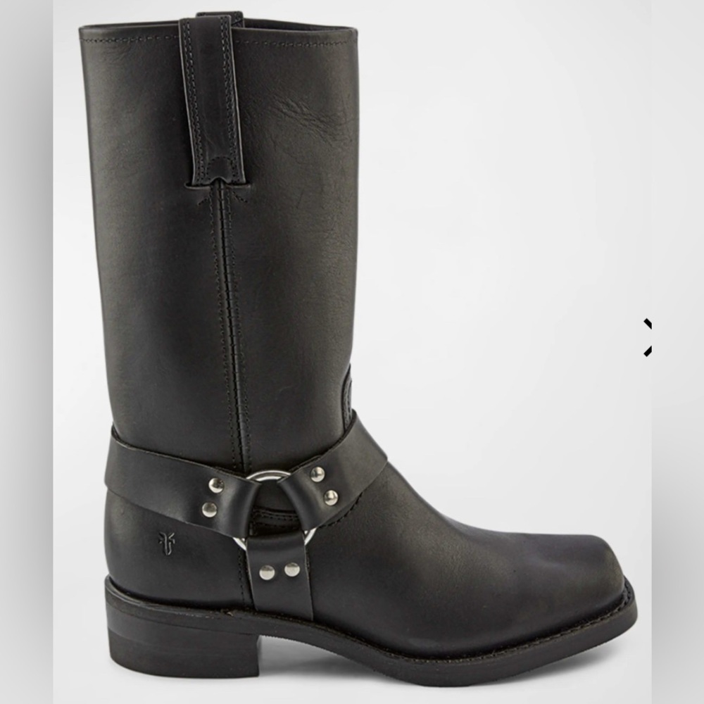 FRYE black classic leather harness boots size 6.5